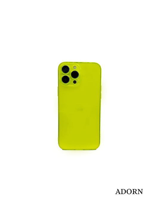 Starfruit - Adorn Phone Accessories, lime green, yellow, Apple iPhone case, jelly style, back camera view