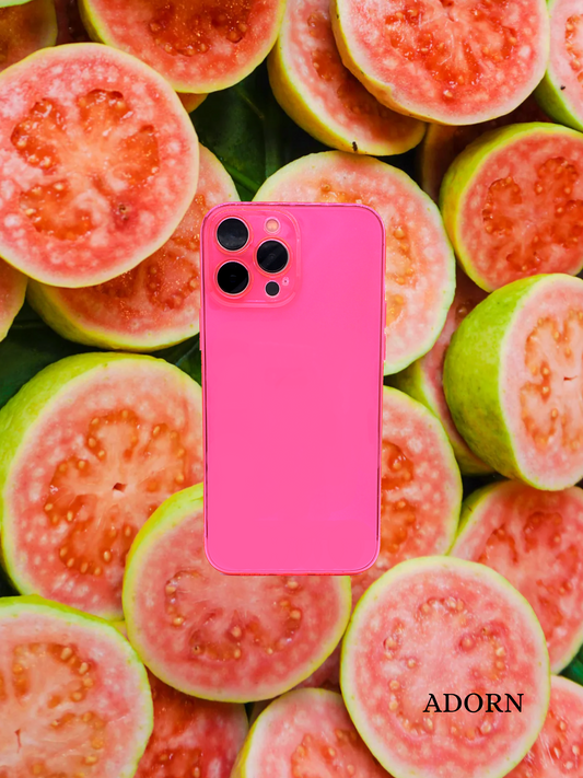 Guava - Adorn Phone Accessories, pink Apple iPhone case, jelly style, back camera view