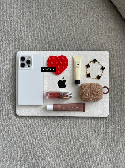 White Croc Laptop Case