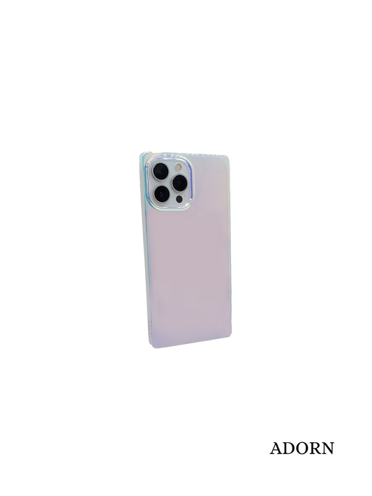 Reflective - Adorn Phone Accessories, reflective, mirror, square Apple iPhone case, back camera view